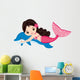 Little Mermaid with Dolphin Wall Decal