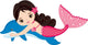 Little Mermaid with Dolphin Wall Decal