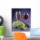 two goblets with wine and grape Wall Mural