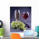 two goblets with wine and grape Wall Mural
