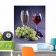 two goblets with wine and grape Wall Mural