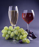 two goblets with wine and grape Wall Mural