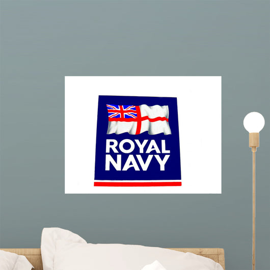 Royal Navy Sign With Flag Wall Mural