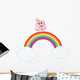 Rainbow Clouds and Bird Wall Mural