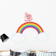 Rainbow Clouds and Bird Wall Mural