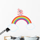 Rainbow Clouds and Bird Wall Mural