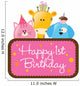 Isolated baby animals with first birthday sign Wall Decal