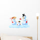 Happy Snowman Family Wall Decal