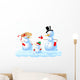 Happy Snowman Family Wall Decal