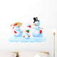 Happy Snowman Family Wall Decal