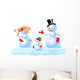 Happy Snowman Family Wall Decal