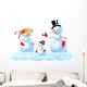 Happy Snowman Family Wall Decal