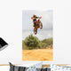 Motorcross Motorcycle Rider Flying through Air Wall Mural