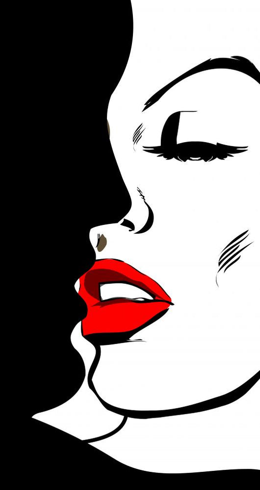 Vector illustration of Kissing Couple. Love. Wall Mural