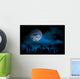 Spooky Graveyard on Halloween Night Wall Mural