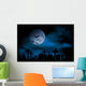 Spooky Graveyard on Halloween Night Wall Mural