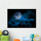 Spooky Graveyard on Halloween Night Wall Mural
