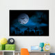 Spooky Graveyard on Halloween Night Wall Mural