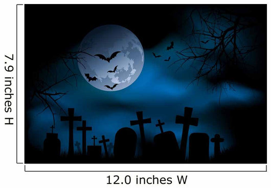 Spooky Graveyard on Halloween Night Wall Mural