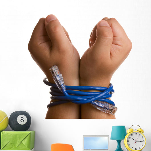 Hands Tied With Network Cable Wall Decal