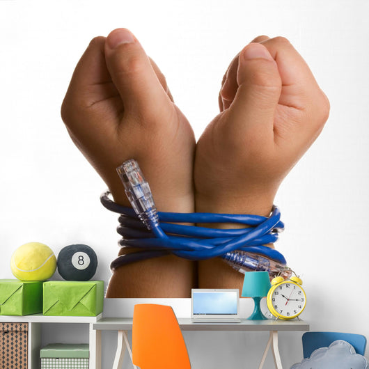 Hands Tied With Network Cable Wall Decal