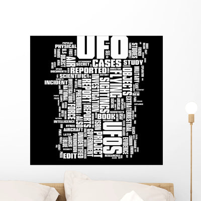Ufo Unidentified Flying Object Wall Mural shown on a wall