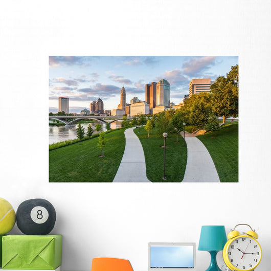 Nighttime Skyline Columbus Ohio from Wall Decal