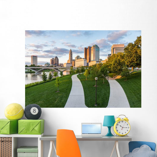 Nighttime Skyline Columbus Ohio from Wall Decal