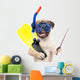 Funny Pug Dog Snorkeling Wall Decal
