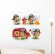 Teddy Bear Firefighter Wall Decal Sticker Set