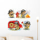 Teddy Bear Firefighter Wall Decal Sticker Set