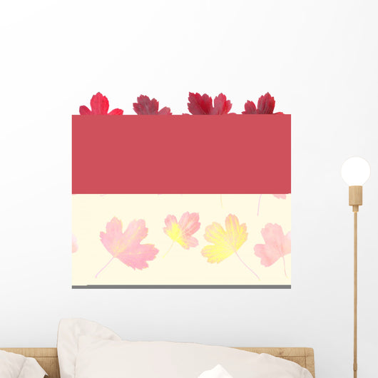 Set Red Leaves Wall Decal