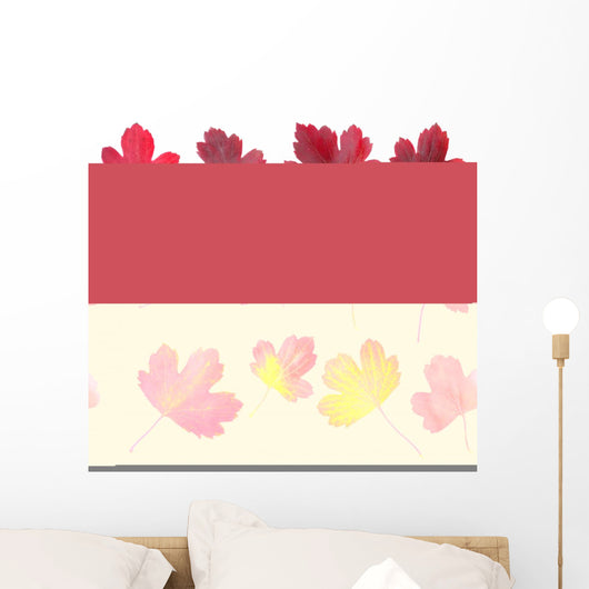 Set Red Leaves Wall Decal