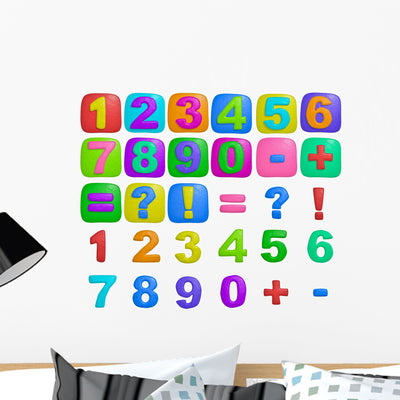 Simple Numbers Wall Stickers shown on a wall