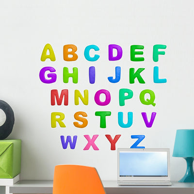 Alphabet Set Wall Stickers shown on a wall
