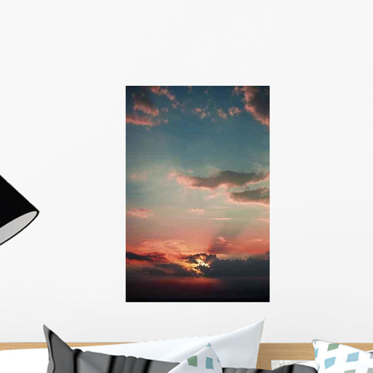 Red Sunset Wall Decal Design 5