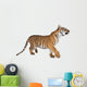 Bengal Tiger,1 year old, walking in front of white background Wall Decal