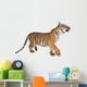 Bengal Tiger,1 year old, walking in front of white background Wall Decal