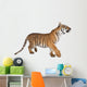 Bengal Tiger,1 year old, walking in front of white background Wall Decal