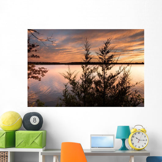 Vibrant Sunset Lake Fellows Wall Decal