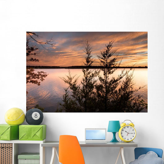 Vibrant Sunset Lake Fellows Wall Decal