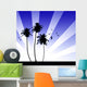 Abstract palm & summer background Wall Mural