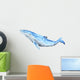 Watercolor Light Blue Whale Wall Decal