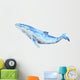 Watercolor Light Blue Whale Wall Decal