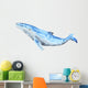 Watercolor Light Blue Whale Wall Decal