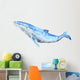 Watercolor Light Blue Whale Wall Decal
