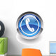 Blue Phone Glossy Icon Wall Decal