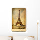 European Landmarks Vintage Cards - Paris Wall Mural