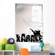karate silver poster background 2 Wall Mural