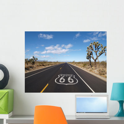 Route 66 Mojave Desert Wall Mural shown on a wall